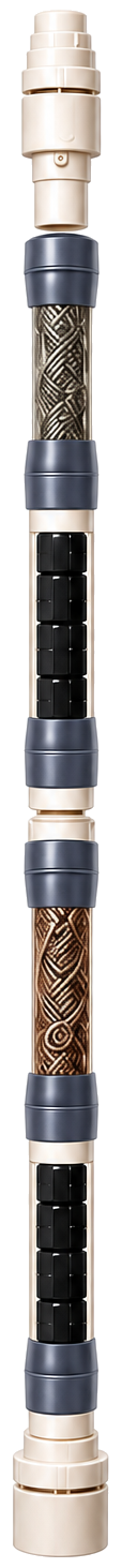 Vortex internal distributor rod — scale prevention core